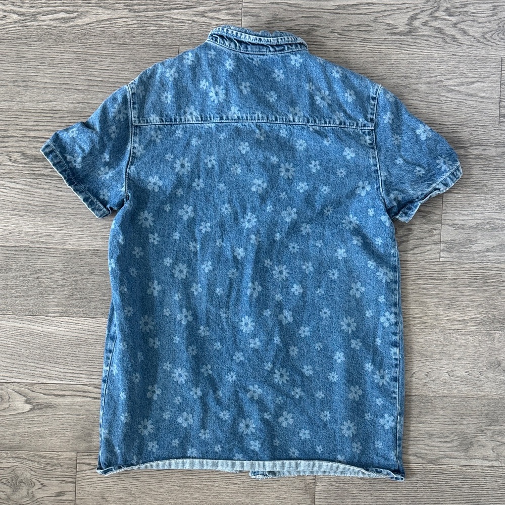 🌼RAGGED PRIEST🌼 Blue Floral Denim Mini Dress, Size M - Picture 9 of 9